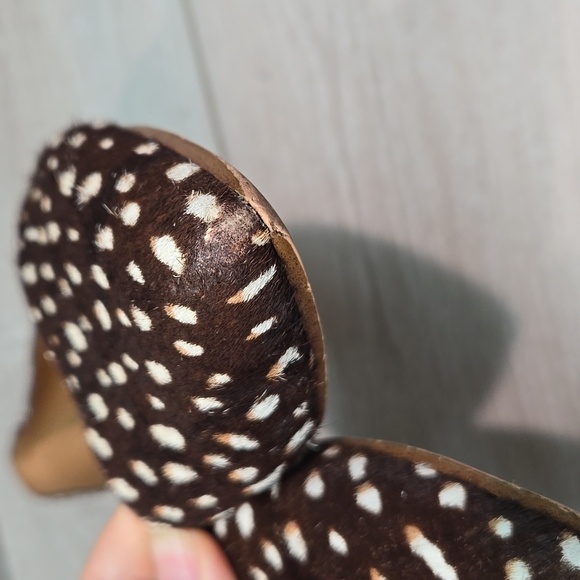 J.Crew Women Leather Animal Print fur Loafer Slip on shoes sz 8 - Picture 5 of 14